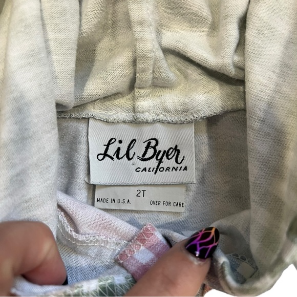 Vtg Girls 90's/y2k 2 piece Lil Byer Hooded button up Top & Shorts Set Size 2T - Picture 6 of 8